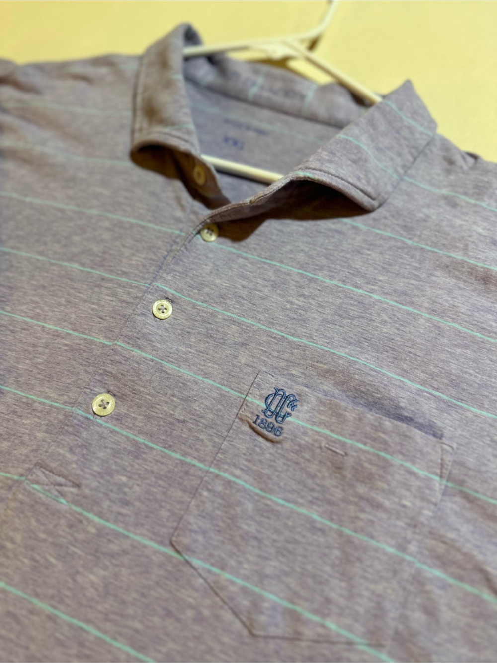 Men's B.Draddy Striped Polo in Purple & Light Blue Stripes x Dallas Country Club